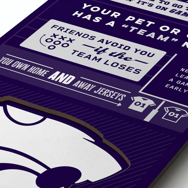 Detalle de YouTheFan Officially-Licensed NCAA 6x19 “Top 10 Signs” Fan Banner (3D, Official Team Logo)