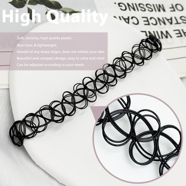 Detalle de HZXINYI Halsketten-Set mit 12 Stück schwarz