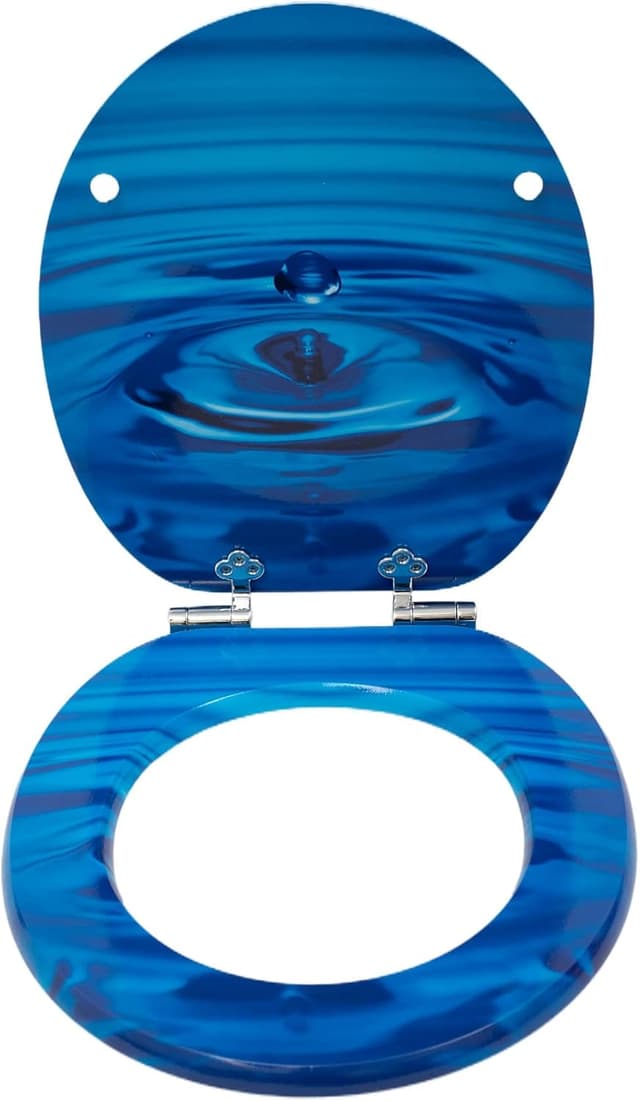 Detalle de SINOBATH WC Sitz mit Absenkautomatik und antibakterieller Nano-Versiegelung (Navy blau)