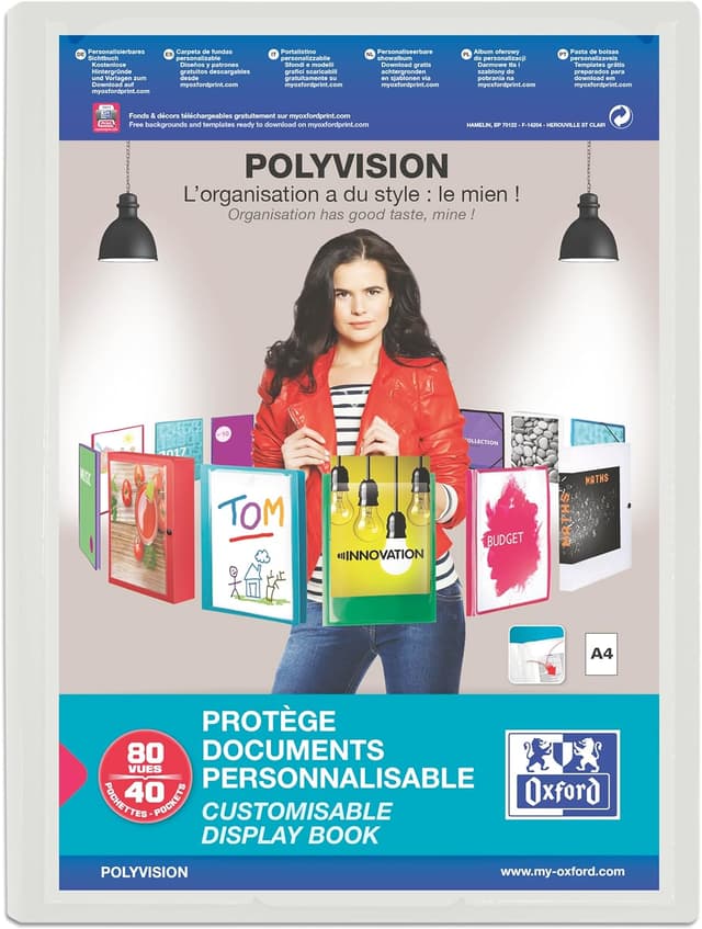 Detalle de Oxford Porte-vues Polyvision A4 80 vues
