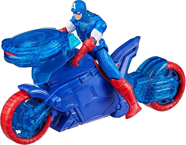 Detalle 2 de Hasbro Marvel Avengers Epic World of Action: Shield-Shot Cycle di Captain America (figura e motocicletta)