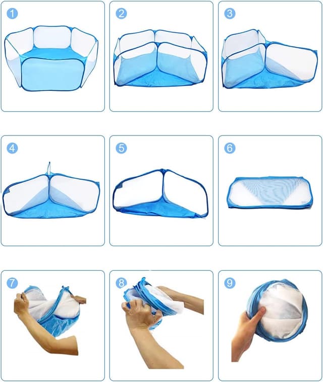 Detalle 2 de MAIKEHIGH Foldable Pet Puppy Playpen Cage Play Tent for Small Animals – Portable Indoor/Outdoor Fence