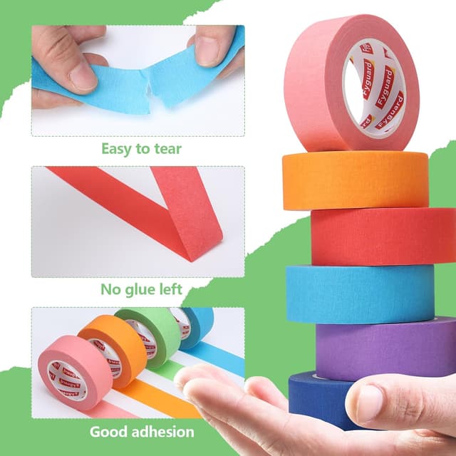 Thumbnail 3 de Fyguard 8 Rolls Coloured Masking Tape 23mm