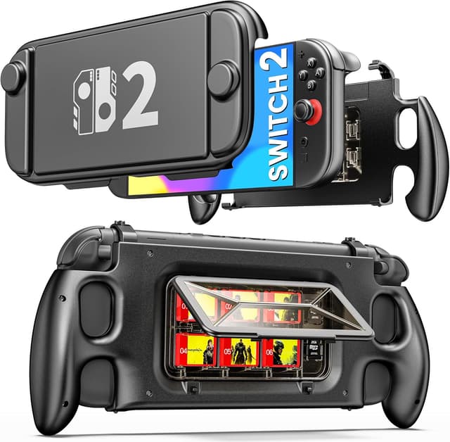 Detalle de HELLCOOL Grip Case for Nintendo Switch 2 — 6‑card storage