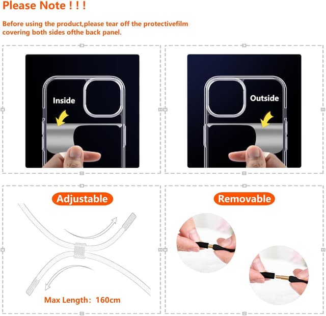 Thumbnail 4 de OLEPHY Funda Transparente con Correa para iPhone 16