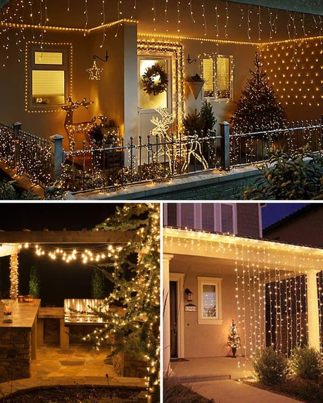 Detalle de kolpop Solar Fairy Lights Outdoor (24m/79ft, 240 warm white LEDs, IP55, 8 modes)