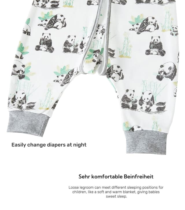 Detalle 2 de Chilsuessy 2er Pack Baby-Schlafsack Sommer mit Füßen 0,5 TOG aus 100% Baumwolle (0,5 TOG) – Pilzkaninchen & Panda Home