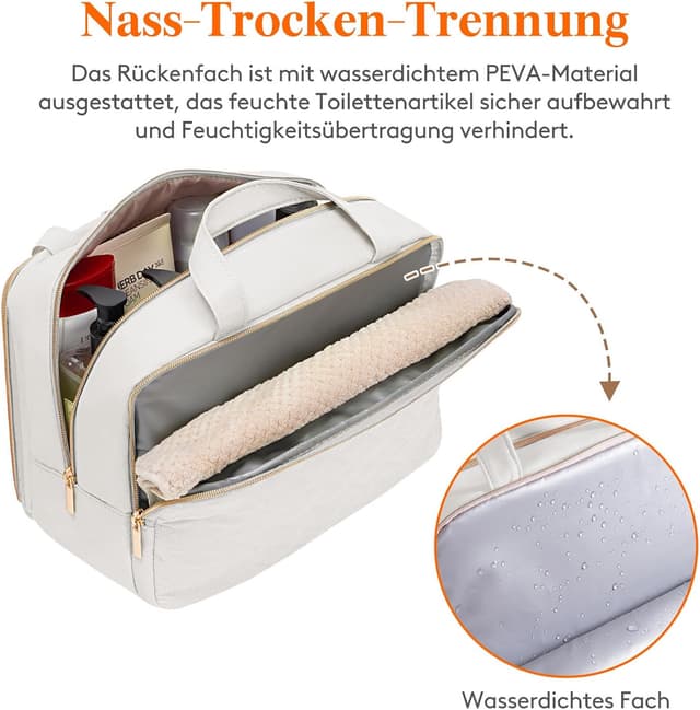 Detalle 1 de Lifewit Reise Kulturtasche 10 L, hellgrau