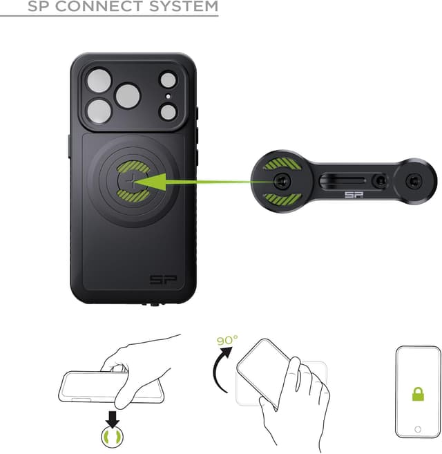 Detalle de SP Connect Moto Bundle II AVM Xtreme (SPC+) pour iPhone 16 Pro Max – support moto avec module anti-vibration