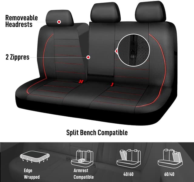 Thumbnail 2 de CAR PASS Leather Back Seat Cover waterproof bench 95%