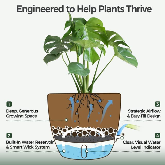 Thumbnail 3 de T4u T4U 15cm Self Watering Plant Pot 15cm