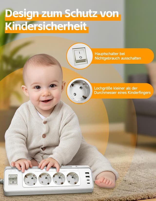 Detalle 2 de Comyan Ecksteckdose Küche 3680 W 4 Fach