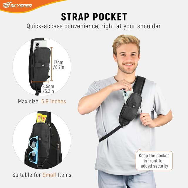 Detalle 2 de SkySPER Schultertasche RFID Sling Bag