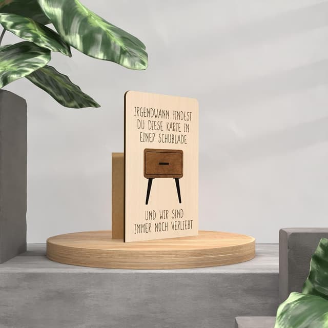 Thumbnail 1 de Geschenkkarte aus Holz Paar Geburtstagskarte