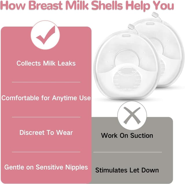 Detalle 2 de Qmibaby Breast Milk Collector (2 Pack) – 60ml BPA-free nursing cups with leak-proof shells