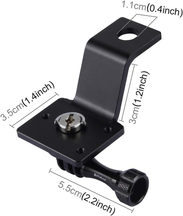 Detalle de PULUZ bicycle & motorcycle handlebar mount for GoPro / DJI Osmo Action — 360° CNC aluminium bike mount