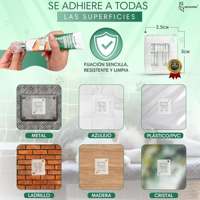 Thumbnail 3 de NICEOWL Kit fijación red para gatos