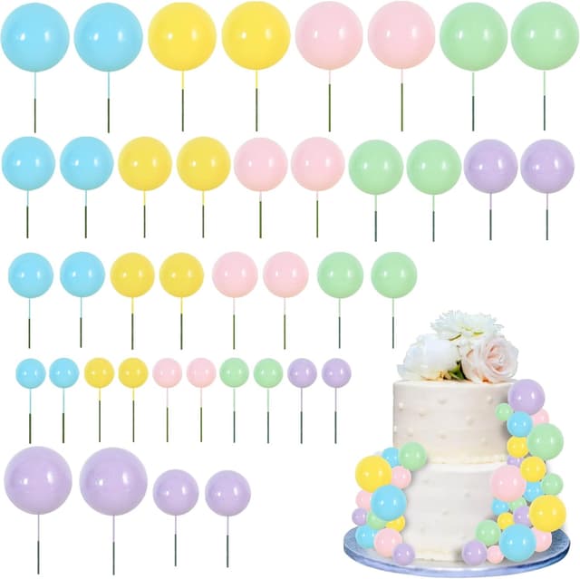 Detalle de RIBBOOO 40 pcs pastel foam cake toppers ๐ฐ
