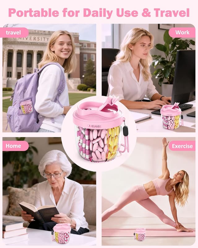 Thumbnail 4 de Cute Pill Organizer 7-Compartment Pill Box ๐