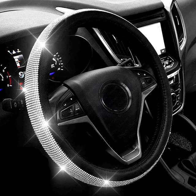 Imagen de New Diamond Leather Steering Wheel Cover 15" en OfertitasTOP