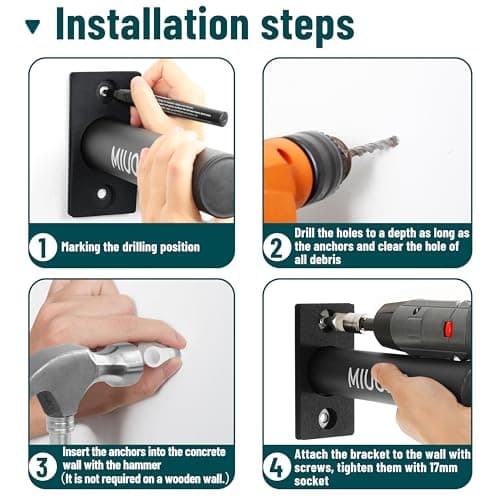 Thumbnail 5 de Lot de 4 supports MIUONO pour disques olympiques, 5,1 cm ⚙