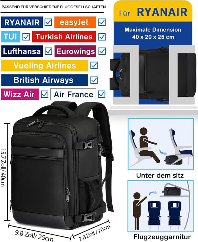 Detalle 2 de KLOSTAIN Handgepäck Rucksack 20L
