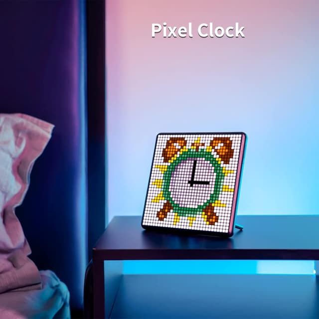 Detalle 2 de Divoom Pixoo-Max digitaler Bilderrahmen 32 x 32 (Pixel Art LED Display) mit Bluetooth – Schwarz