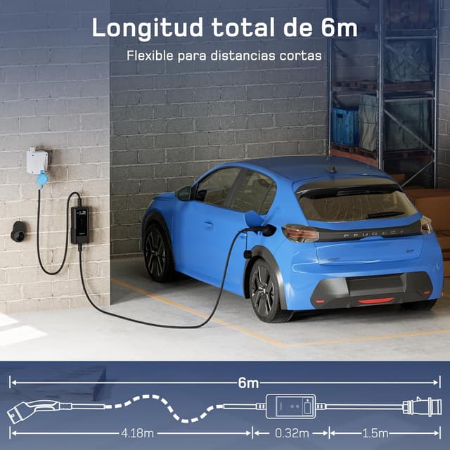 Detalle de dé Cargador Coche Eléctrico 7,4 kW