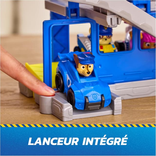 Detalle de Paw Patrol Pat Patrouille – Poste de Police Pup Squad Search & Rescue Mission (voiture + figurines à collectionner)