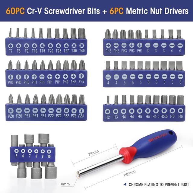 Thumbnail 1 de WORKPRO Set Attrezzi 156 pezzi Borsa 43x18x17 cm