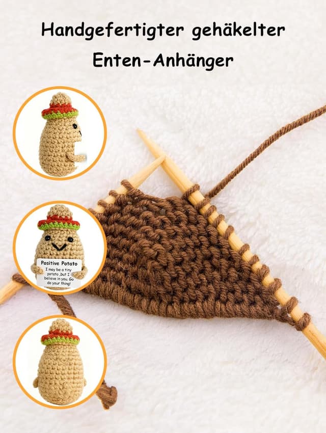 Thumbnail 6 de MLZTINGR handgefertigter mexikanische Kartoffel Schlüsselanhänger aus Baumwollgarn