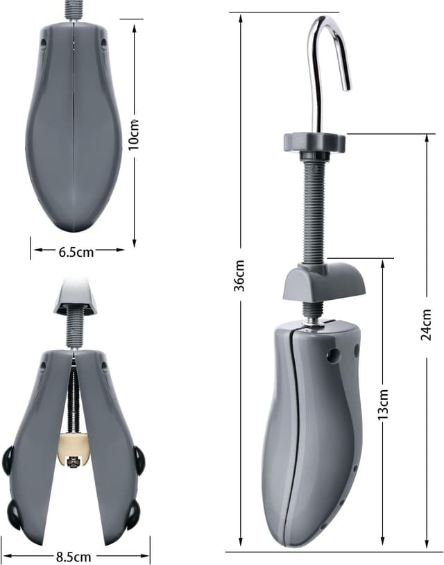 Detalle de JJDPARTS 4-Wege Schuhspanner für Herren & Damen mit einstellbarer Länge/Breite und Schuhlöffel
