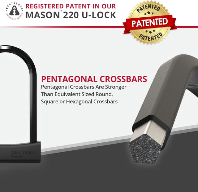 Detalle de Seatylock Mason antivol U vélo Seatylock Mason, niveau Sold Secure Diamond, ouverture 115 mm