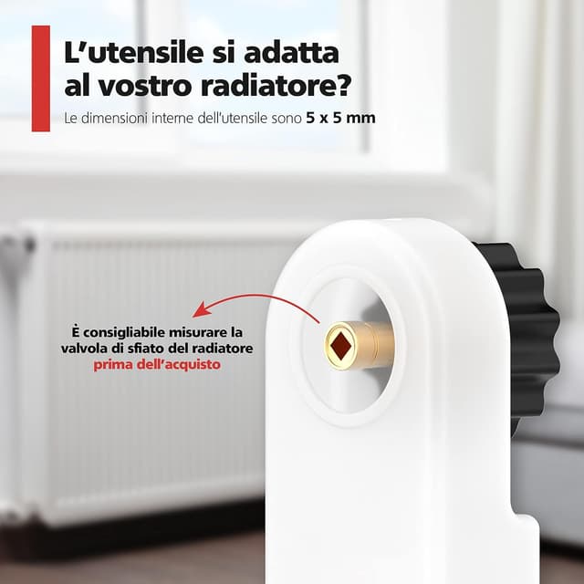 Detalle 2 de RAVN HAMAN: chiave per riscaldamento con contenitore di raccolta per sfiato radiatori