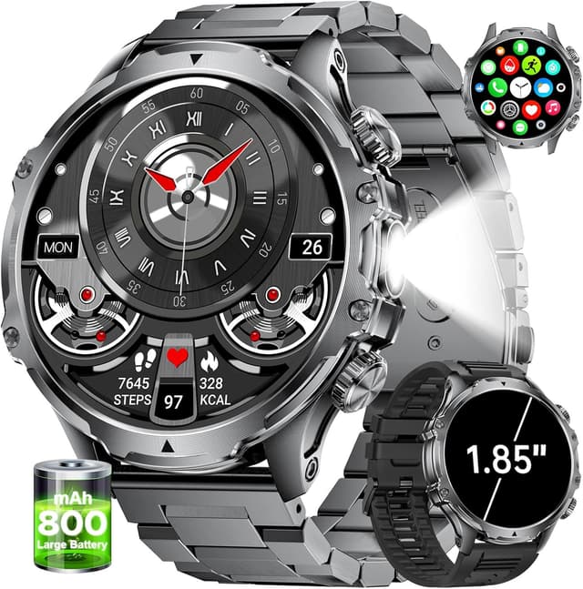 Detalle de LIGE Reloj Inteligente Militar 1,85 HD