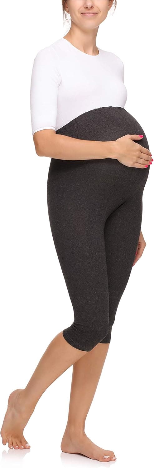 Detalle de Merry Style Leggings premaman 3/4 da donna con cintura alta MS10-298