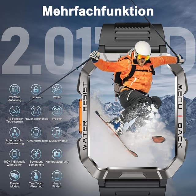 Thumbnail 3 de Baolubao Smartwatch Herren Militär 100 Tage Akku