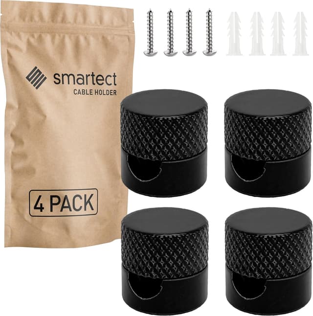 Detalle 2 de smartect Aluminium Wand- und Deckenpins für Textilkabel (2 Stück) – Aufputz-Kabelhalter für DIY