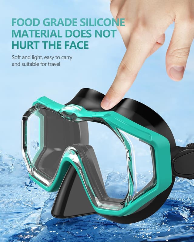 Detalle de WSTOO Adults Swim Goggles with Nose Cover (Anti-Fog, 180° Panoramic, Leak-Proof, 3-Lens)