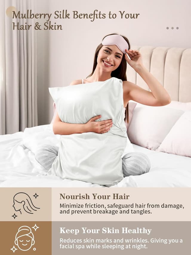 Detalle de Texbee Silk Pillowcase 22 Momme, 50x75 cm