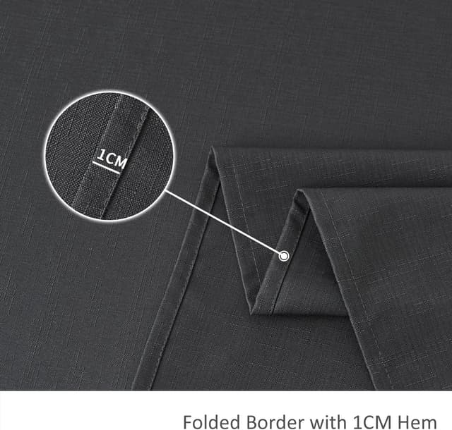 Thumbnail 5 de maxmill Faux Linen Texture Stain Resistant, Waterproof Tablecloth (Charcoal) — Rectangle 60 x 120 Inch