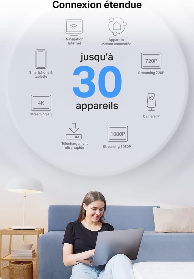 Thumbnail 3 de TP-Link RE600X Répéteur WiFi 6 Mesh 100 m²