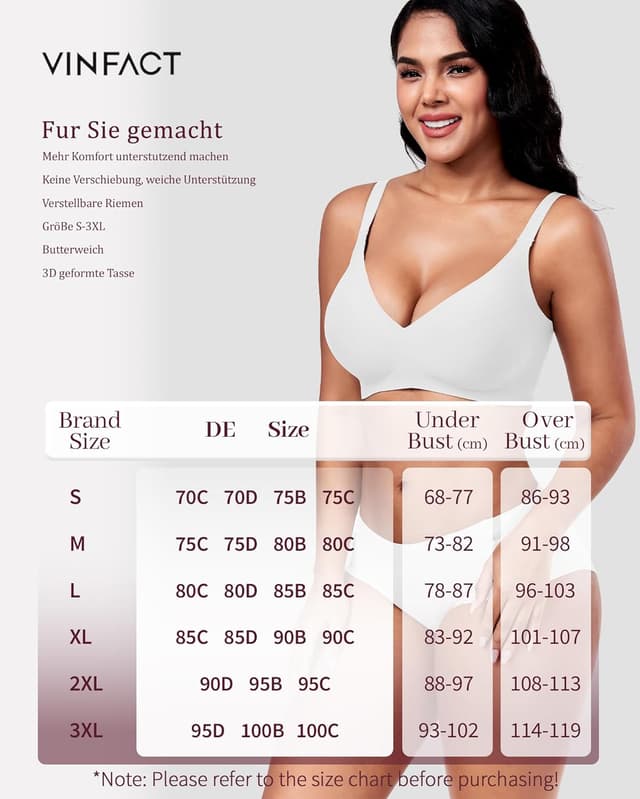 Detalle 2 de Vinfact Nahtloser BH Damen Push Up