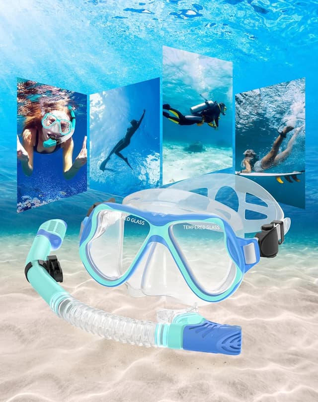 Thumbnail 6 de Karvipark Dry Snorkel Set with Anti-Fog Panoramic 180° Goggles (Adult/Youth Snorkelling Gear)
