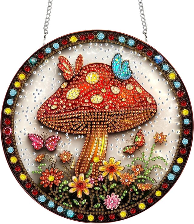 Thumbnail 6 de Reofrey Diamond Painting Doppelseitiger Anhänger Acrylbrett mit Kette (20x20 cm) – DIY Kristall-Malerei für Fenster, Wand & Garten