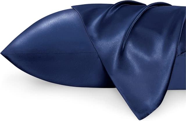 Detalle de Bedsure Satin Pillowcase for Hair 50x75 Navy
