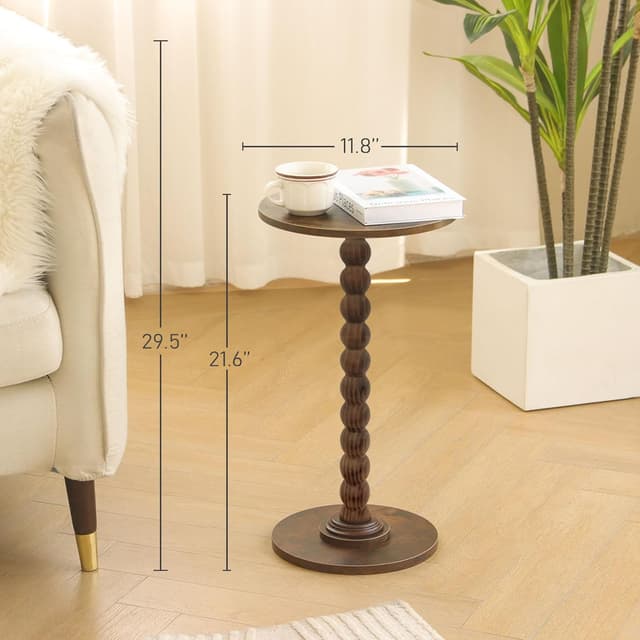 Thumbnail 1 de Fultyle Round Side Table Rustic Brown