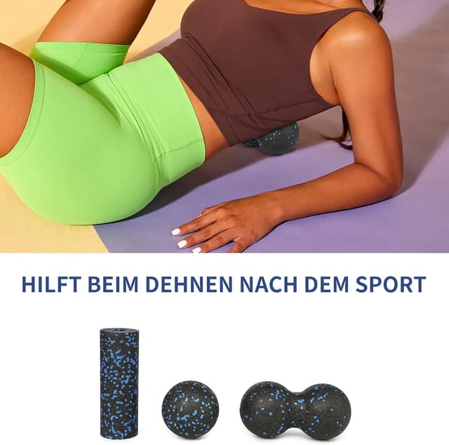 Detalle 2 de 4er-Set Faszienrolle-Set mit großer & kleiner Rolle, Erdnussball und Einzelball (inkl. Aufbewahrungstasche)