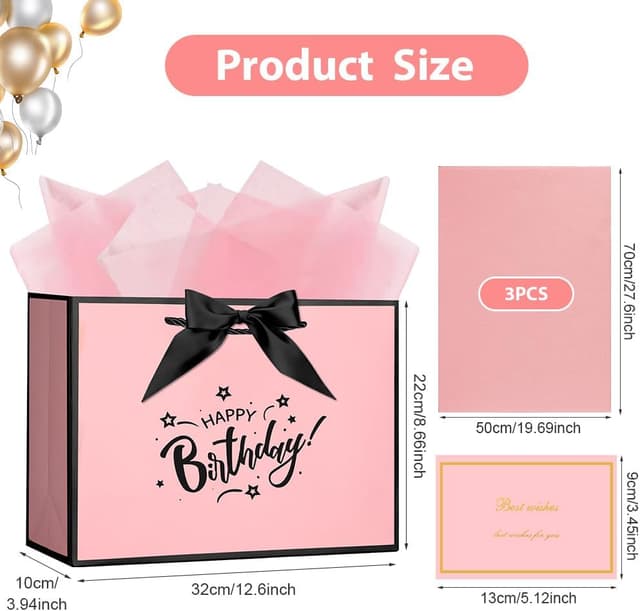Thumbnail 1 de AOOSU Geschenktüte Geburtstag mit 32×22×10 cm