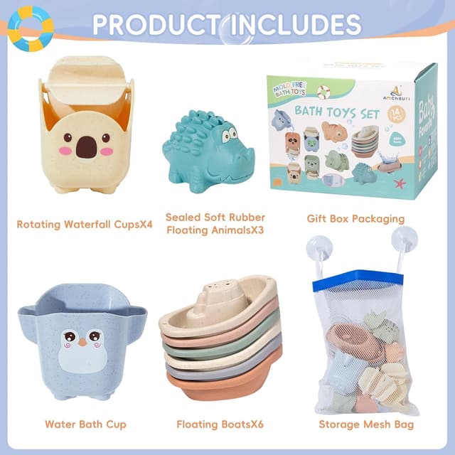 Thumbnail 5 de Baby Bath Toys 14‑pack for 1–4 Year Olds